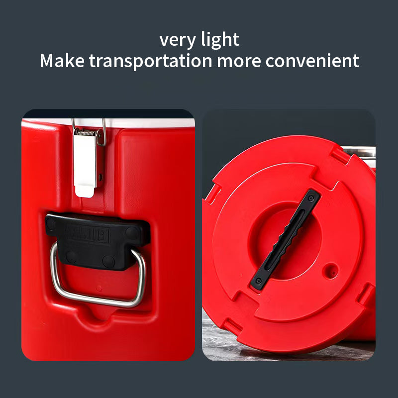 Yurtrain Stainless Steel Insulated Rice Bucket Double-Layer Restaurant Food Storage Warmers for Home Kitchen Metal Food