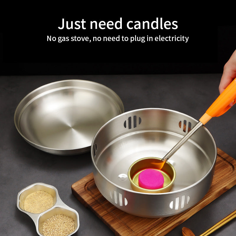 Yurtrain Korean Style Stainless Steel Commercial Barbecue Insulation Furnace, Alcohol Furnace, Commercial Dry Pot Heating Oven