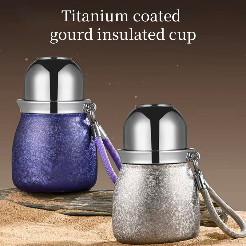 High Quality Luxury 380ML Ice Cracked Stainless Steel Coated Titanium Vacuum Insulated BPA Free Drinking Bottle Business Gifts