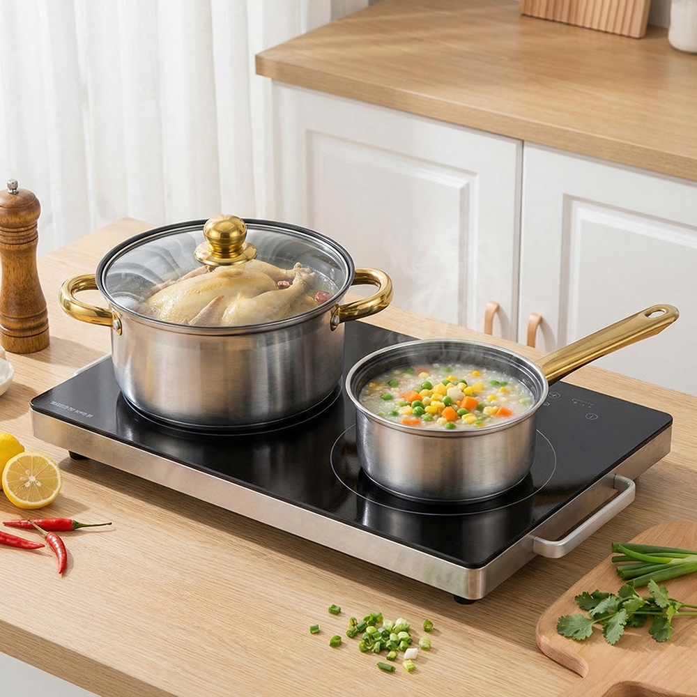 Yurtrain 12 Piece Pots Sets Nonstick Cookware Kitchen Cooking Pot Set Non-Stick Cookware Set 401 Stainless Steel Kettle