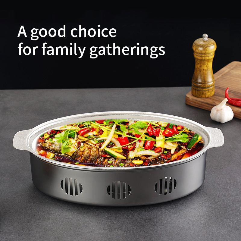 Holding Furnace Stainless Steel Seafood Heating Pot Restaurant Commercial Alcohol Heating Smokeless BBQ Grill Insulation Furnace