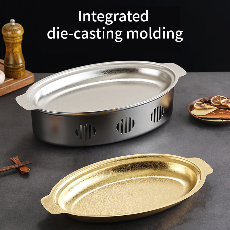 Holding Furnace Stainless Steel Seafood Heating Pot Restaurant Commercial Alcohol Heating Smokeless BBQ Grill Insulation Furnace