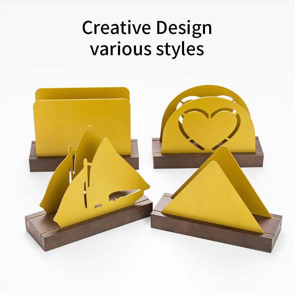 Luxury Table Decoration Accessories Freestanding Upright Other Material Tissue Napkin Holder Stand Gold Contemporary Durable