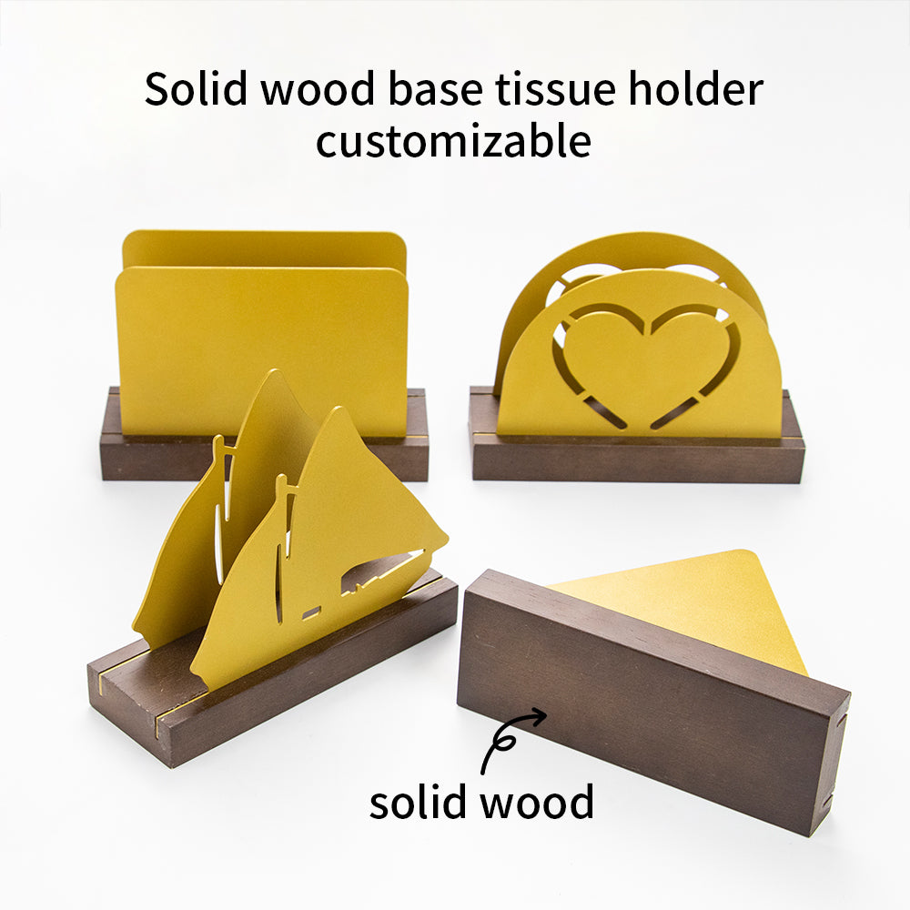 Luxury Table Decoration Accessories Freestanding Upright Other Material Tissue Napkin Holder Stand Gold Contemporary Durable