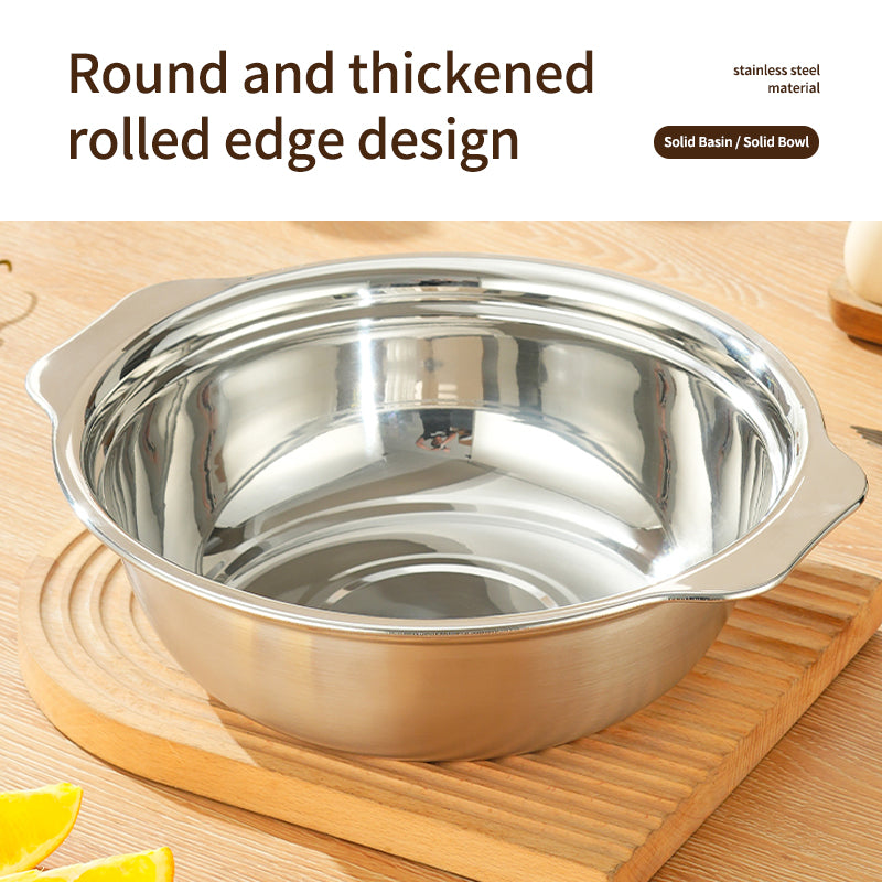 European Style 201 Stainless Steel Microporous Filter Metal Kitchen Supply Handle Drain Basket Rice Washing Basket Food Grade