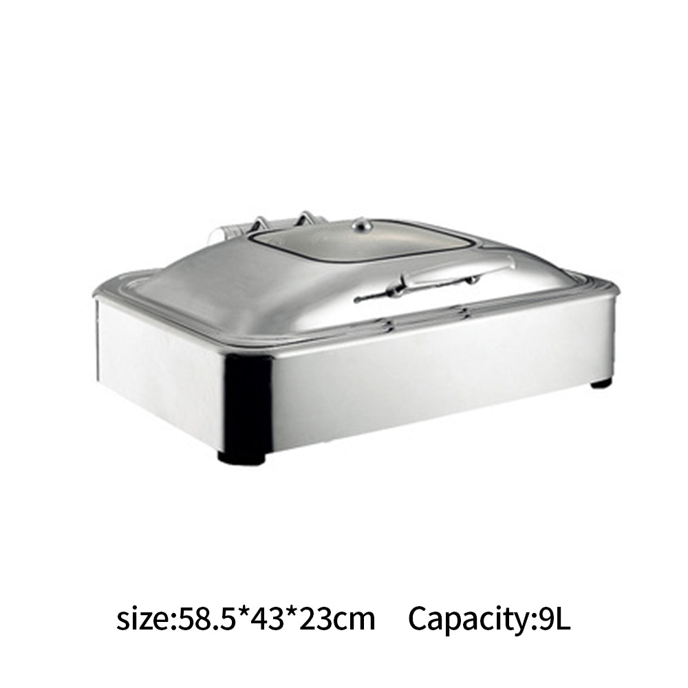 Rectangular Chaffing Dishes Stainless Steel Catering Equipment Double Pan Flip Top Chafing Dishes Buffet Catering Food Warmer