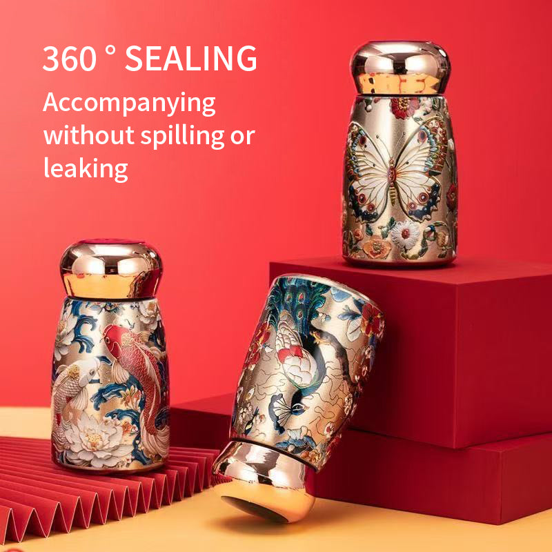 Yurtrain Custom High-End 316 Stainless Steel Mini Pocket Cup Portable Vacuum Thermos Modern Design Temperature Display BPA Free