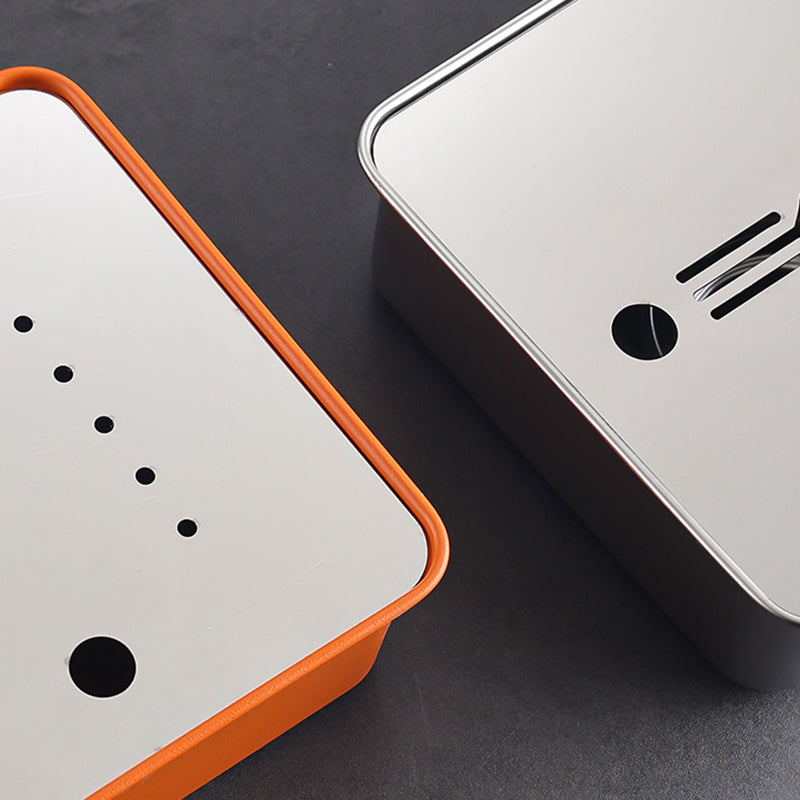 Square Stainless Steel Camping Grills Hold Furnace Heating Oven Charcoal Alcohol Stove Grilled Plate Household Outdoor