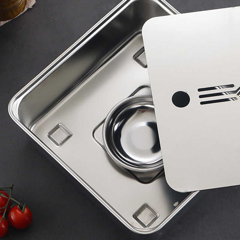 Square Stainless Steel Camping Grills Hold Furnace Heating Oven Charcoal Alcohol Stove Grilled Plate Household Outdoor