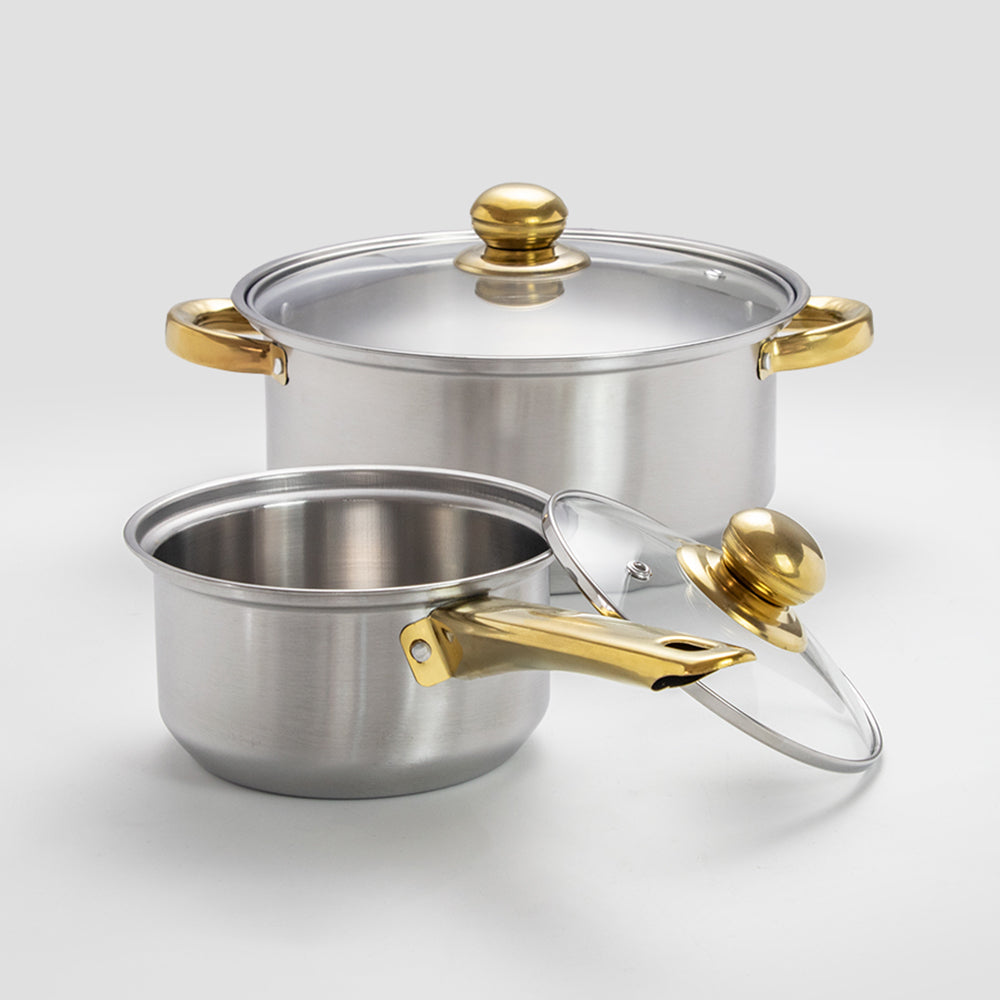 12 Pcs 410 Stainless Steel Kitchen Ware Non Stick Induction Hot Pot and Pan Luxury Camping Cooking Utensils Cookware Sets