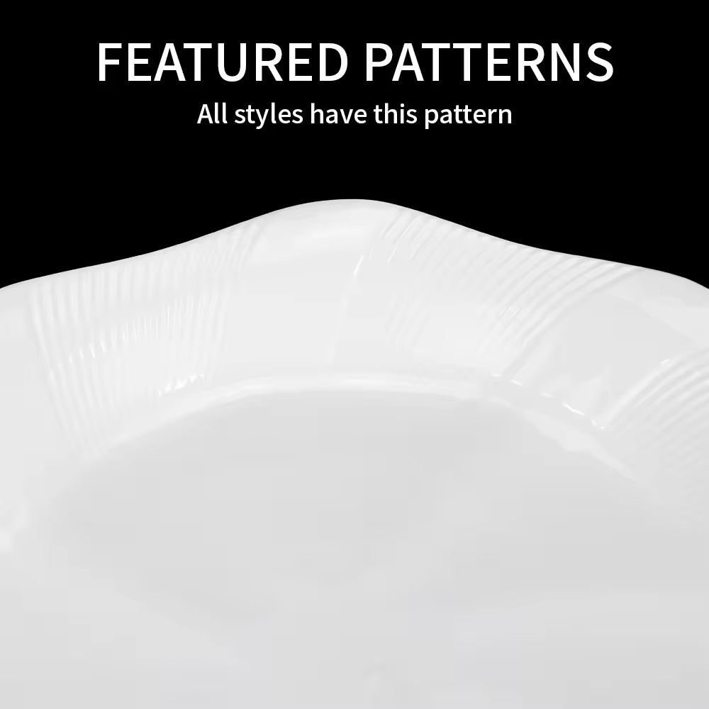 Yurtrain Dinnerware Nordic Ceramic Reactive Luxury Wedding Matte White Porcelain Flower Shape Dinner Plates
