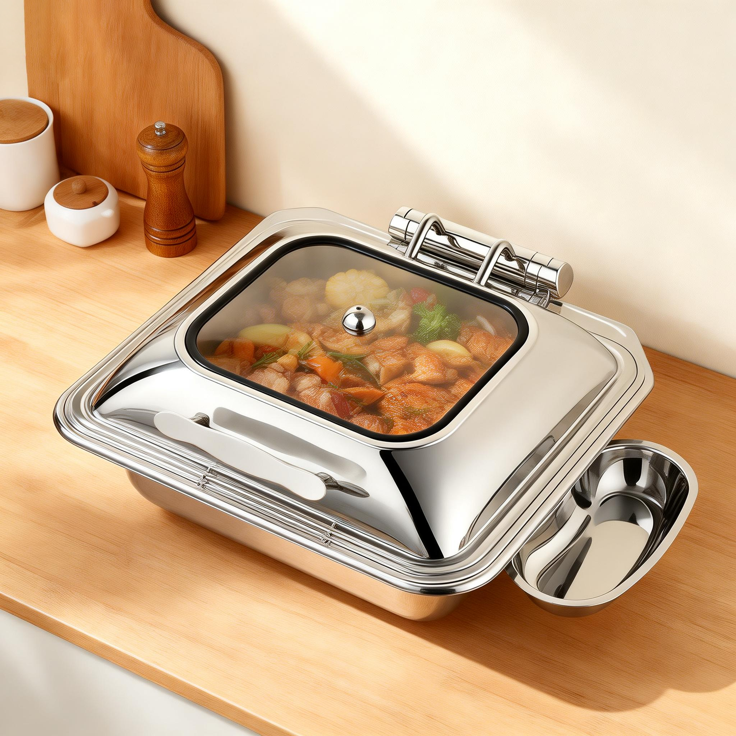 Luxury Buffet Equipment Stainless Steel Gold Silver Chafer Chafing Dish Chaffing Dishes Set Saving Food Warmer for Catering