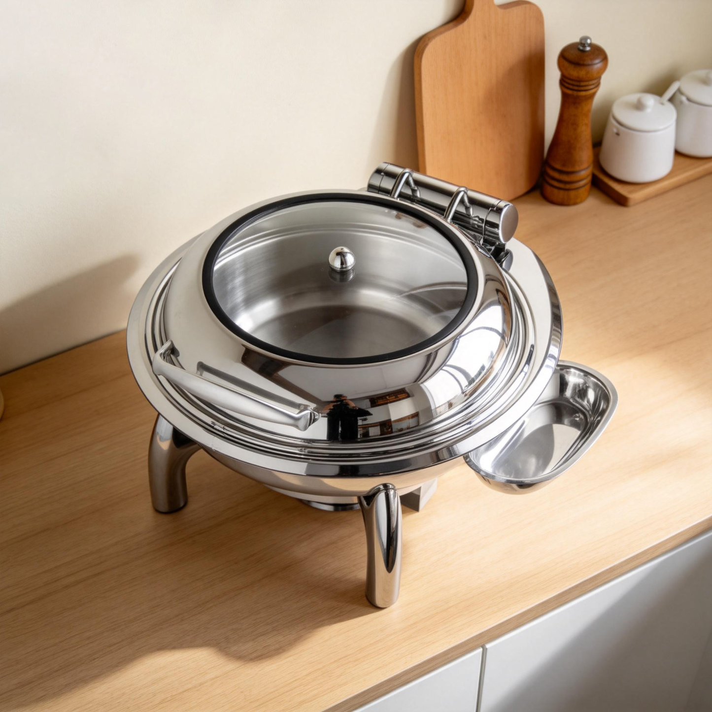 Rectangular Chaffing Dishes Stainless Steel Catering Equipment Double Pan Flip Top Chafing Dishes Buffet Catering Food Warmer